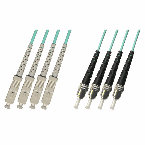 0.3m ( 1FT ) SC-ST Multimode Fiber Optic Cable 50/125 10 Gigabit 4 Strand (10GB)