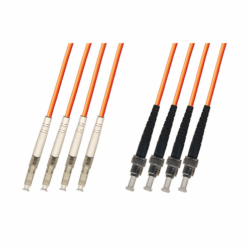 100M LC-ST Multimode Fiber Optic Cable 50/125 4-Strand