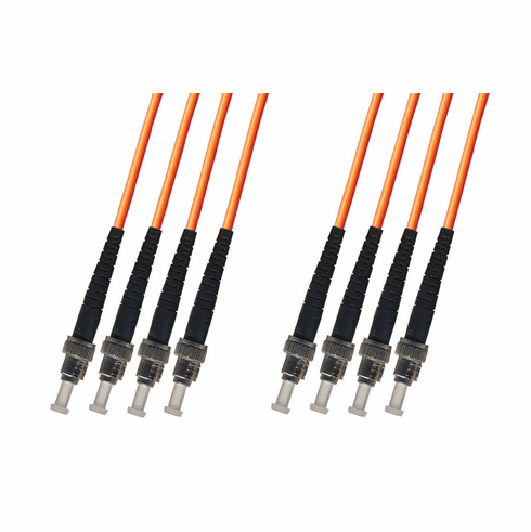 100M ST-ST Multimode Fiber Optic Cable 50/125 4-Strand