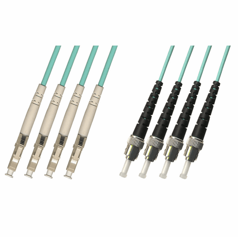 10M LC-ST Multimode Fiber Optic Cable 50/125 10 Gigabit 4 Strand (10GB)
