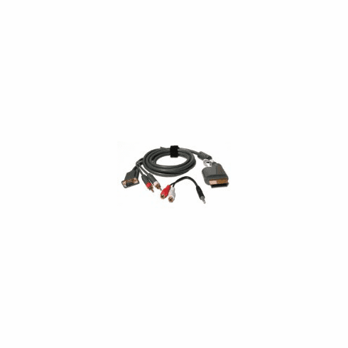Global Game Gear VGA Cable for Xbox 360 with stereo audio and 3.5 mm adapter