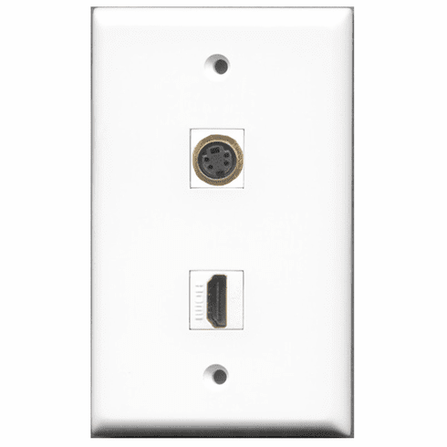 RiteAV - 1 Port HDMI - 1 Port S-Video Wall Plate White