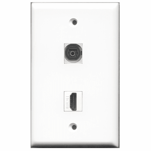 RiteAV - 1 Port HDMI - 1 Port Toslink Digital Audio Wall Plate White