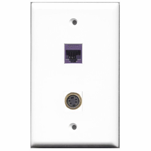 Riteav Piastra A Muro Decorativa Per RJ45 Cat5e – Connettore Senza Utensili, 1 Porta, Bianca, Con Viti - 2