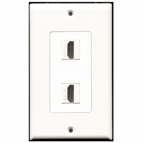 RiteAV - 2 Port HDMI Wall Plate Decora White