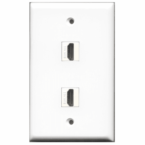 RiteAV - 2 Port HDMI Wall Plate White