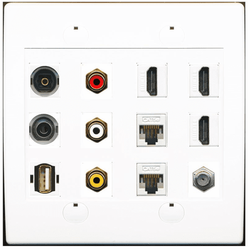 2 pezzi) Riteav 1 Port CAT5e RJ45 Ethernet placca bianca lotto 2 pezzi) Riteav 1 Port CAT5e RJ45 Ethernet placca bianca lotto