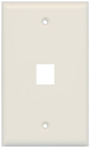 RiteAV Blank Wall Plate for Keystone Jacks - Light Almond 1 Gang 1 Port