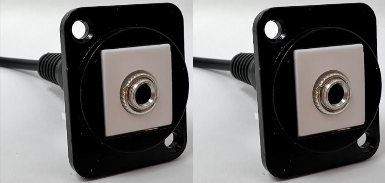 3.5mm D Series Chassis Panel Mount Connector Pass Through Solderless Bulkhead Coupler, Black Metal Housing with Pigtail
