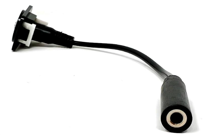 3.5mm D Series Chassis Panel Mount Connector Pass Through Solderless Bulkhead Coupler, Black Metal Housing with Pigtail