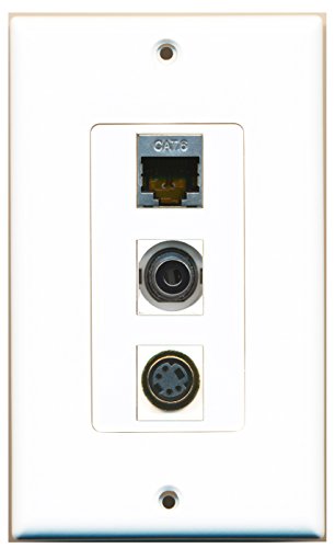 RiteAV - 1 Port S-Video and 1 Port Shielded Cat6 Ethernet and 1 Port 3.5mm Decorative Wall Plate Decorative
