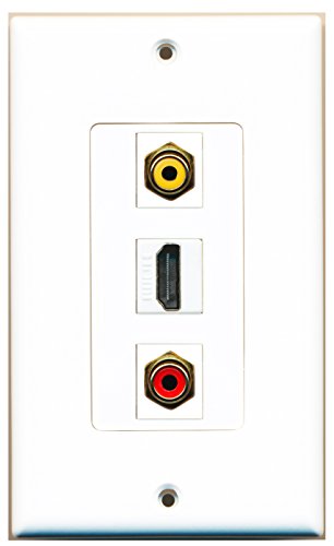 RiteAV - 1 Port HDMI 1 RCA Red 1 RCA Yellow Wall Plate Decorative
