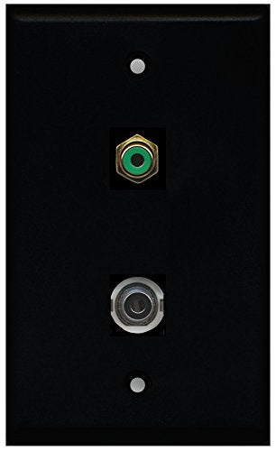 RiteAV - Black 1 Port RCA Green 1 Port 3.5mm Wall Plate