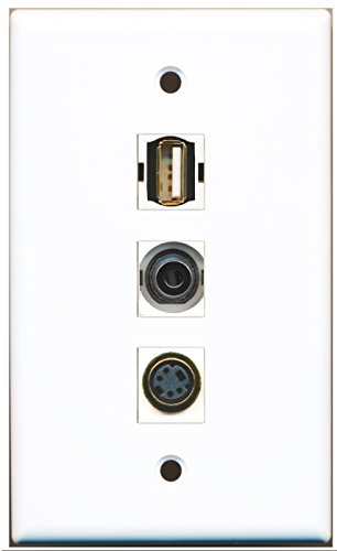 RiteAV - 1 Port USB A-A and 1 Port S-Video and 1 Port 3.5mm Wall Plate