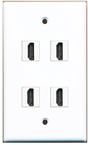RiteAV - 4 Port HDMI Wall Plate - White