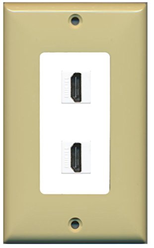 RiteAV HDMI 2.0 Keystone Decorative Wall Plate - Ivory/White 2 Port