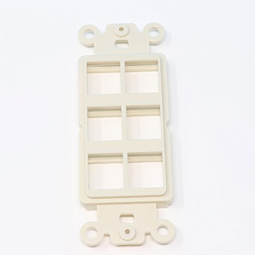 RiteAV Light Almond Blank 6 Port Modular Insert for Keystone Jacks