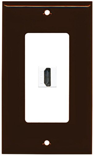 RiteAV HDMI 2.0 Keystone Decorative Wall Plate - Brown/White 1 Port