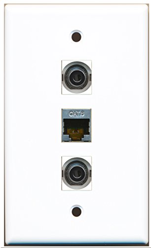 RiteAV - 1 Port Shielded Cat6 Ethernet 2 Port 3.5mm Wall Plate