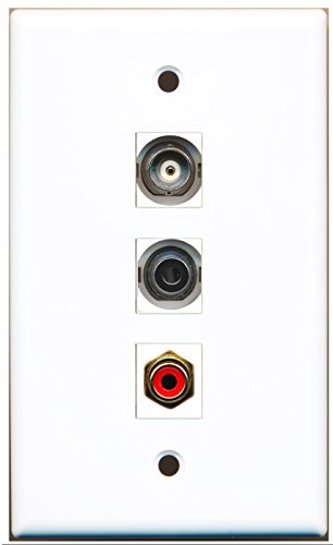RiteAV - 1 Port RCA Red and 1 Port 3.5mm and 1 Port BNC Wall Plate