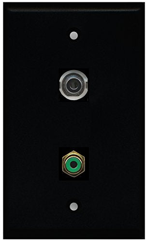 RiteAV - Black 1 Port RCA Green 1 Port 3.5mm Wall Plate