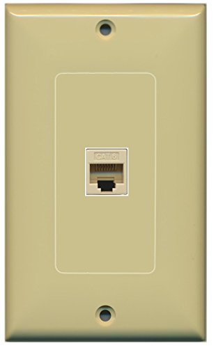 RiteAV (1 Gang Decorative) Cat6 Ivory Wall Plate Ivory
