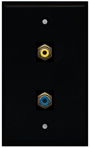 RiteAV - Black 1 Port RCA Yellow 1 Port RCA Blue Wall Plate