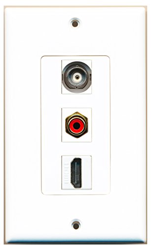 RiteAV - 1 Port HDMI and 1 Port RCA Red and 1 Port BNC Decorative Wall Plate Decorative