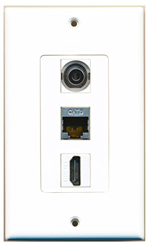 RiteAV - 1 Port HDMI and 1 Port Shielded Cat6 Ethernet and 1 Port 3.5mm Decorative Wall Plate Decorative