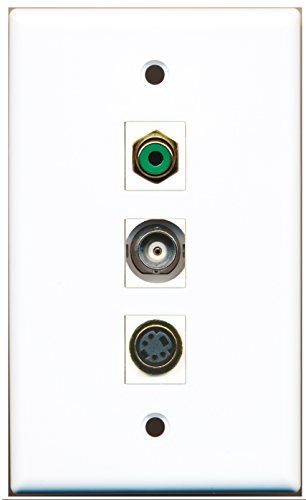 RiteAV - 1 Port RCA Green and 1 Port S-Video and 1 Port BNC Wall Plate