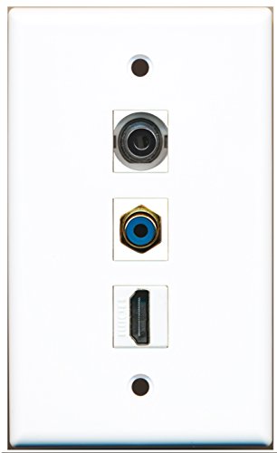 RiteAV - 1 Port HDMI and 1 Port RCA Blue and 1 Port 3.5mm Wall Plate