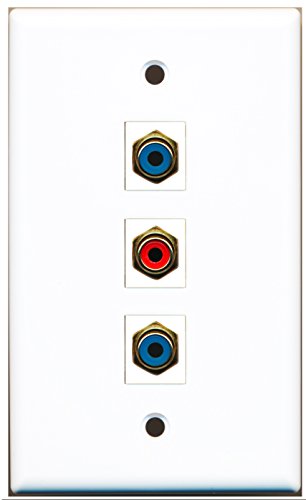 RiteAV - 1 Port RCA Red 2 Port RCA Blue Wall Plate
