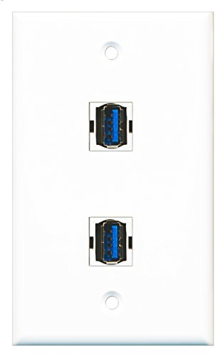 RiteAV 1 porta RCA bianco e 1 porta USB A-A 2 porte Cat6 RiteAV 1 porta RCA bianco e 1 porta USB A-A 2 porte Cat6