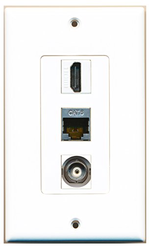 RiteAV - 1 Port HDMI and 1 Port Shielded Cat6 Ethernet and 1 Port BNC Decorative Wall Plate Decorative