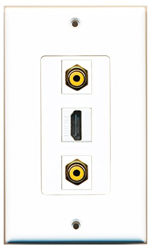 RiteAV - 1 Port HDMI 2 Port RCA Yellow Wall Plate Decorative