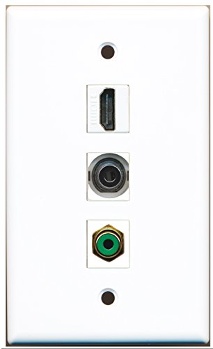 RiteAV - 1 Port HDMI and 1 Port RCA Green and 1 Port 3.5mm Wall Plate