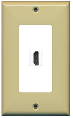 RiteAV HDMI 2.0 Keystone Decorative Wall Plate - Ivory/White 1 Port
