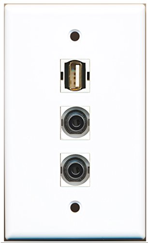 RiteAV - 1 Port USB A-A 2 Port 3.5mm Wall Plate