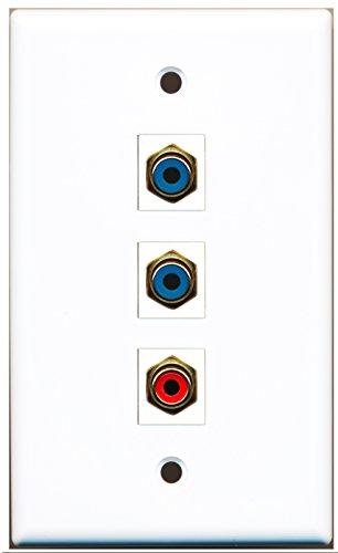 RiteAV - 1 Port RCA Red 2 Port RCA Blue Wall Plate
