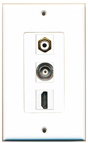 RiteAV - 1 Port HDMI and 1 Port RCA White and 1 Port BNC Decorative Wall Plate Decorative