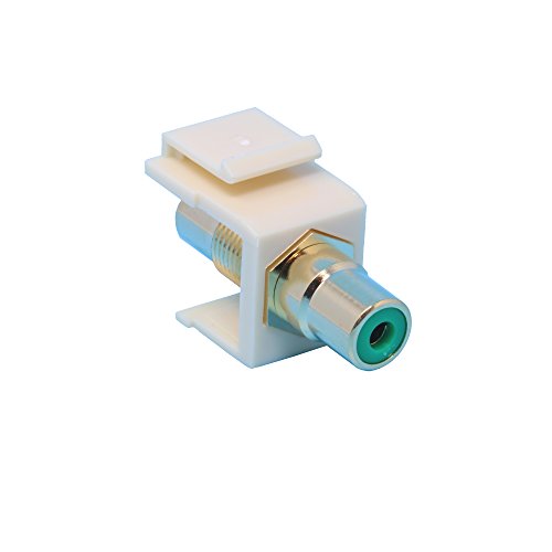 RiteAV RCA Green Keystone Coupler Ivory Female/Female