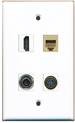 RiteAV - 1 Port HDMI 1 Port Phone RJ11 RJ12 Beige 1 Port S-Video 1 Port 3.5mm Wall Plate