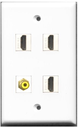 RiteAV - 3 Port HDMI 1 Port RCA Yellow Wall Plate