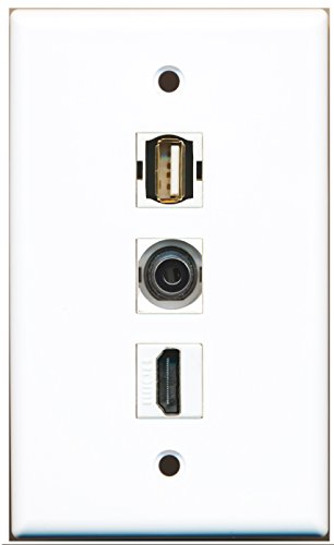 RiteAV - 1 Port HDMI and 1 Port USB A-A and 1 Port 3.5mm Wall Plate