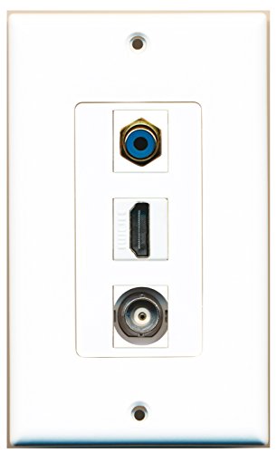 RiteAV - 1 Port HDMI and 1 Port RCA Blue and 1 Port BNC Decorative Wall Plate