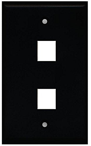RiteAV Black 2 Port Blank Wall Plate - Flat