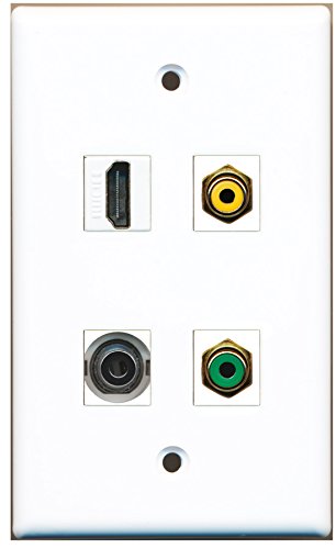 RiteAV - 1 Port HDMI 1 Port RCA Yellow 1 Port RCA Green 1 Port 3.5mm Wall Plate