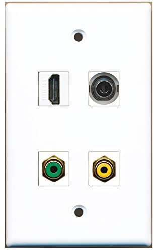 RiteAV - 1 Port HDMI 1 Port RCA Yellow 1 Port RCA Green 1 Port 3.5mm Wall Plate