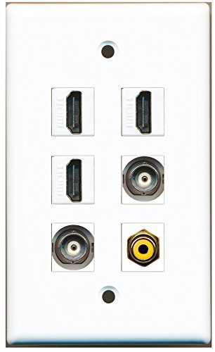 RiteAV - 3 HDMI 1 Port RCA Yellow 2 Port BNC Wall Plate