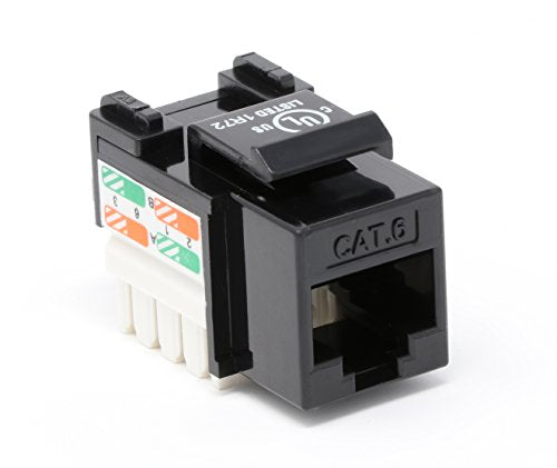 RiteAV CAT6 Keystone Jack Black Punchdown (110 Type)